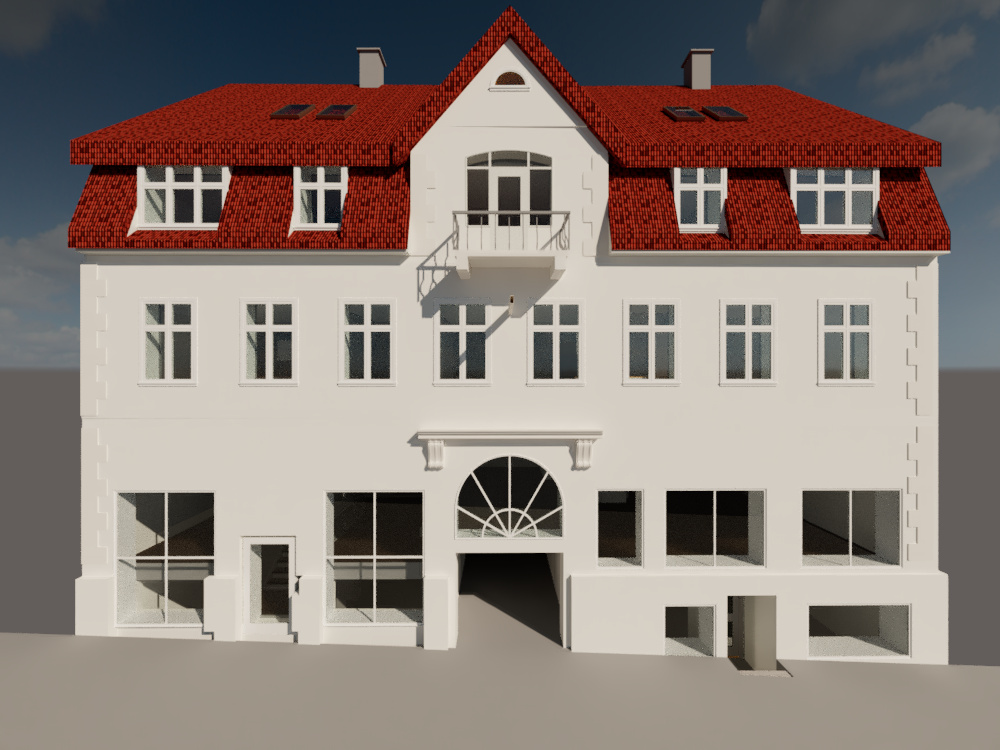 Visualisering af bygning der renoveres